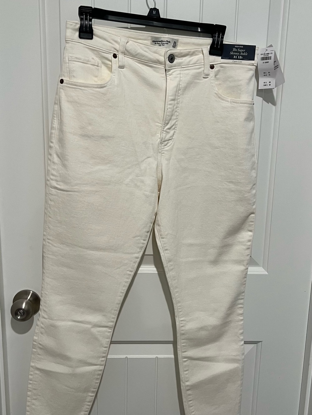 Abercrombie & Fitch Super Skinny Ankle Jeans in Off-White 31/12 Short